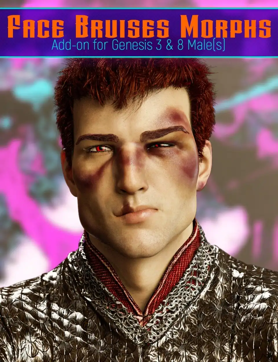 Face Bruises Morphs for Genesis 3 and 8 Male(s)_DAZ3D下载站