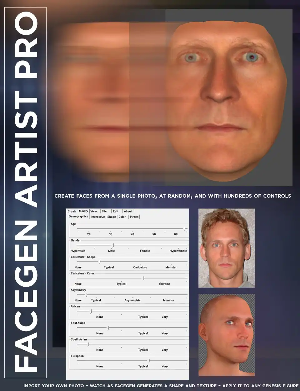 FaceGen Artist Pro 3.4 32Bits + 64Bits Win_DAZ3DDL