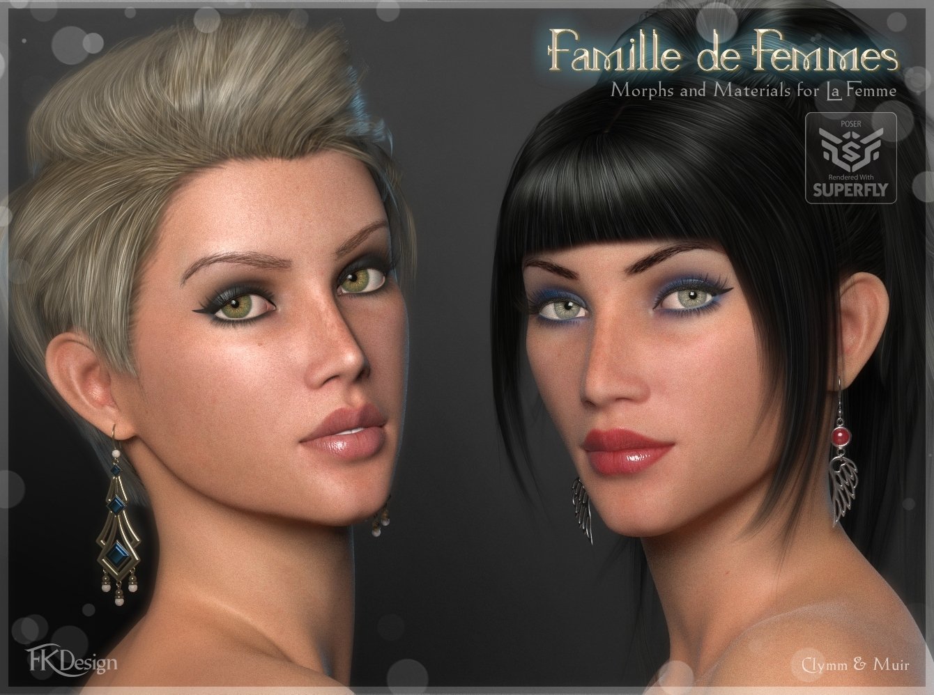 Famille de Femmes – Morphs and Materials for La Femme_DAZ3DDL