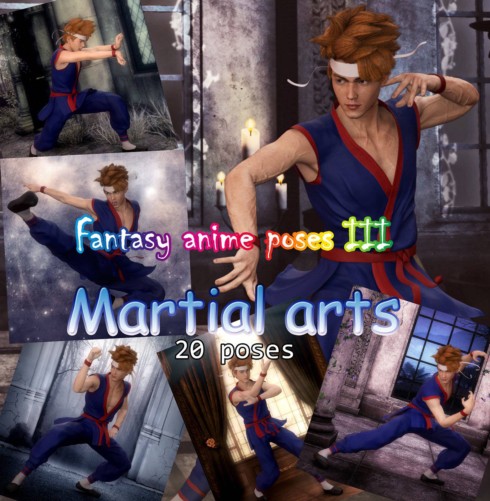 Fantasy Anime Poses III Martial arts for G3_DAZ3D下载站