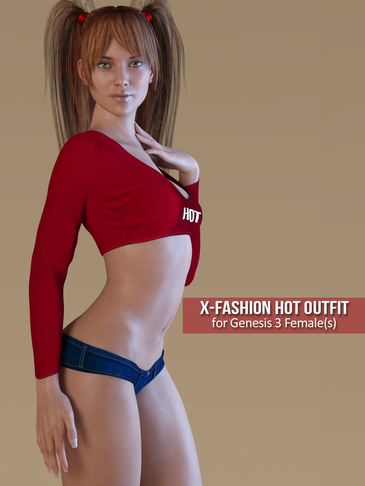 Fashion Hot Outfit for Genesis 3 Females_DAZ3D下载站