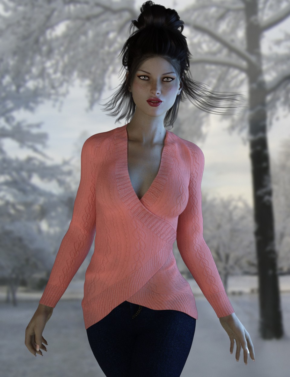 Fashion Sweater Outfit for Genesis 3 Female(s)_DAZ3D下载站