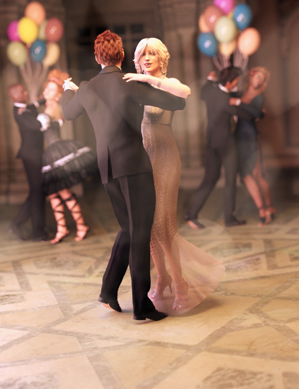 FeralFey’s Ballroom Dance Poses for Genesis 3 Male and Female_DAZ3D下载站
