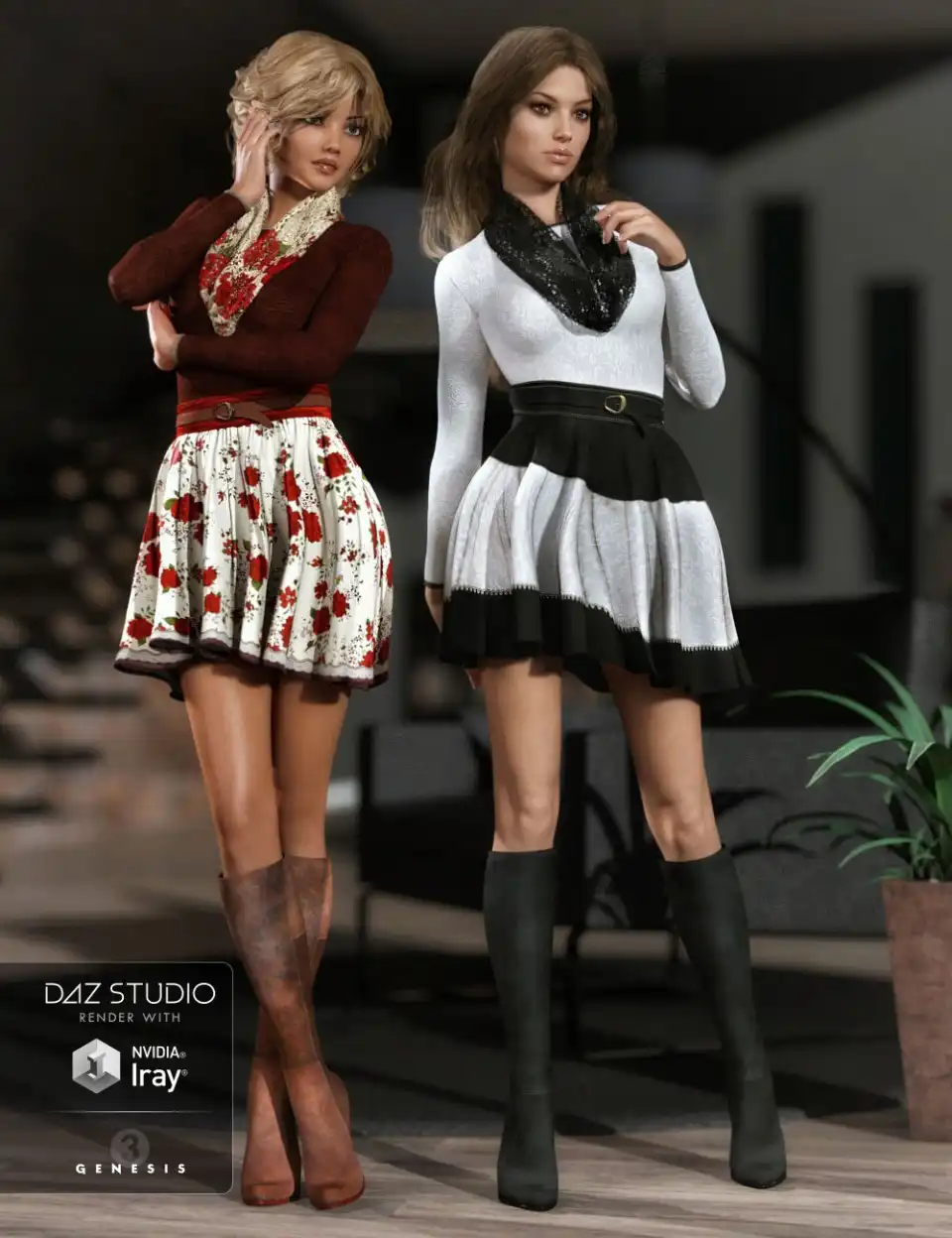First Date Outfit Textures_DAZ3D下载站