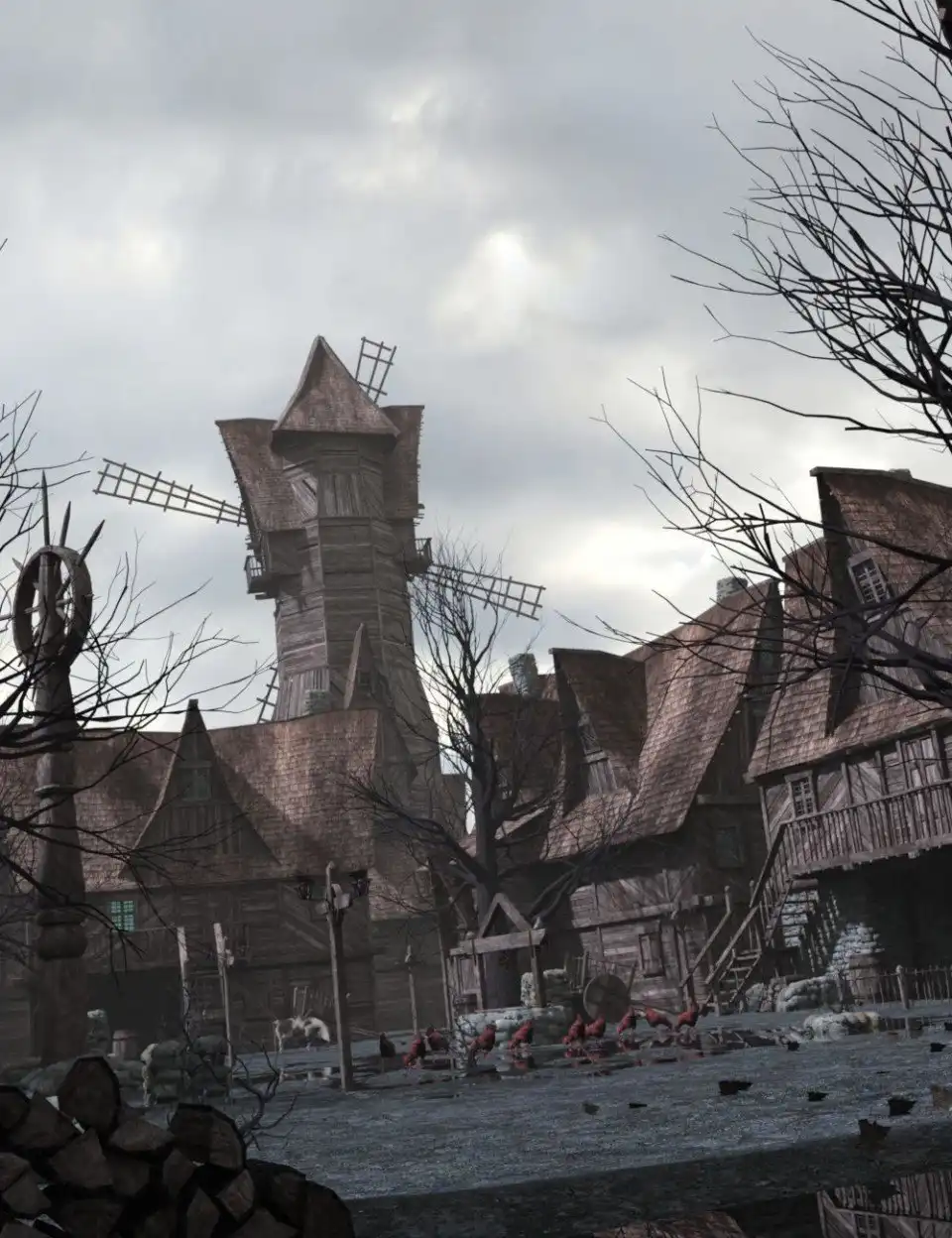 Forsaken Village and Construction Set_DAZ3D下载站