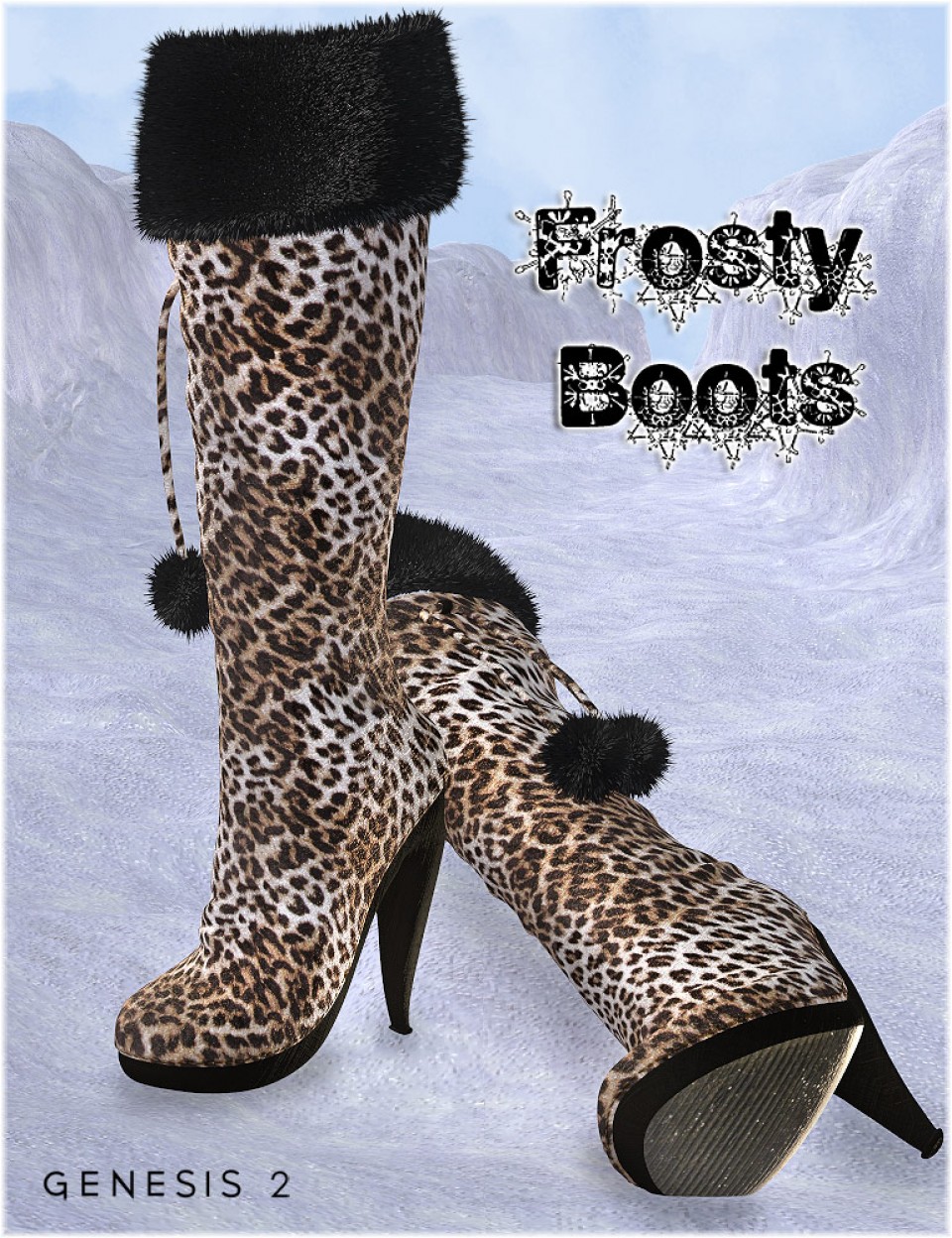 Frosty Boots for Genesis 2 Female(s)_DAZ3D下载站