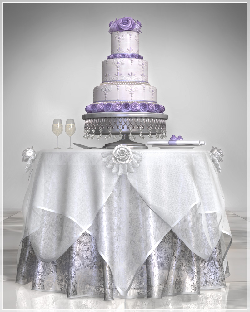 GCD Wedding Cake and Table Set_DAZ3D下载站