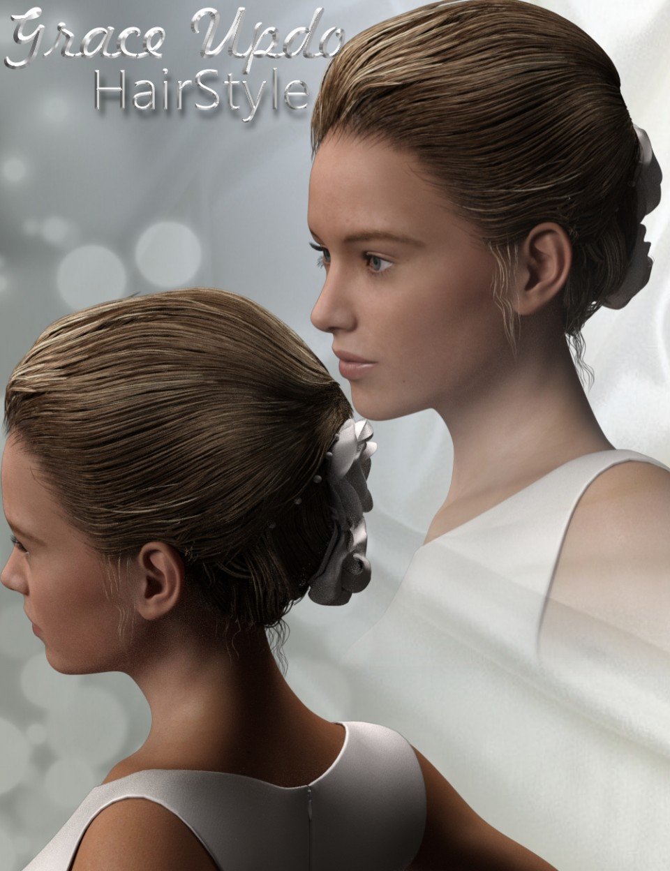 Grace Updo HairStyle for Genesis 3 Female(s)_DAZ3D下载站
