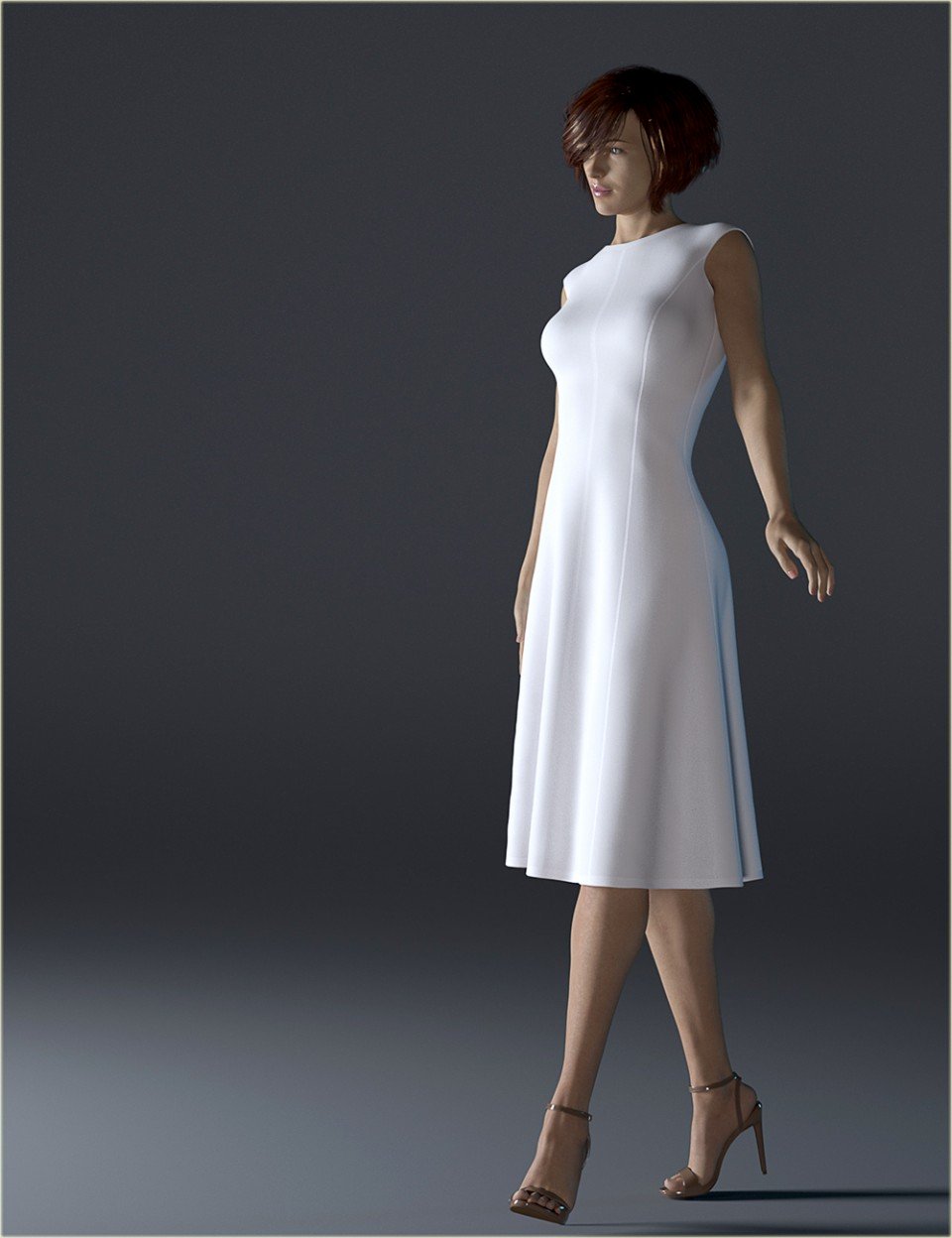 H&C dForce Simple Princess-line Outfit for Genesis 8 Female(s)_DAZ3D下载站