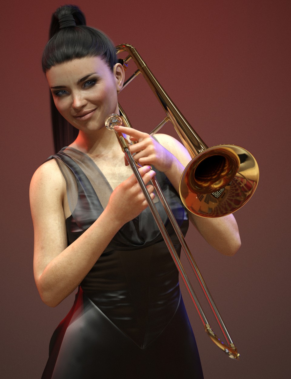 HD Trombone and Poses for Genesis 8_DAZ3DDL