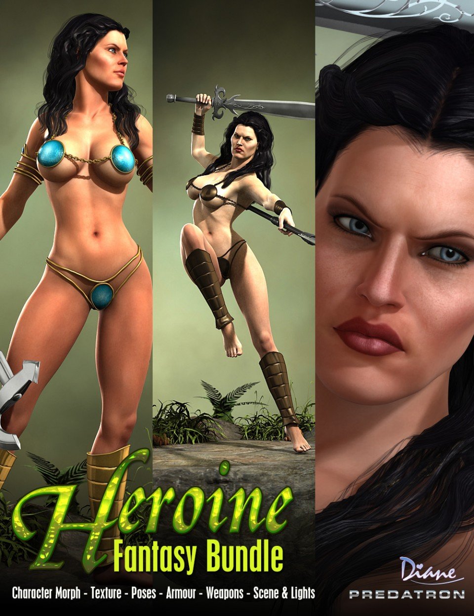 Heroine Fantasy Bundle_DAZ3D下载站
