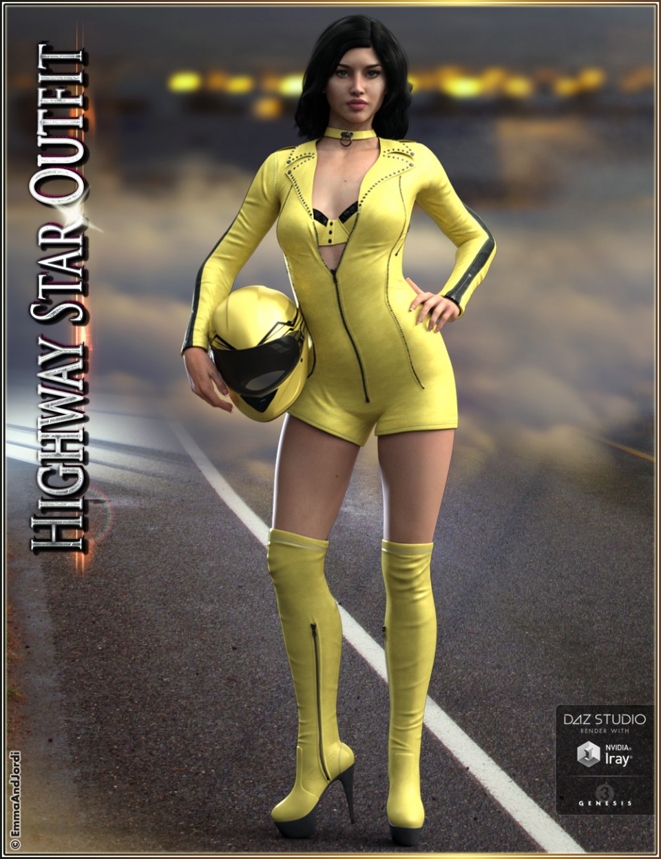 Highway Star Outfit and Accessories for Genesis 3 Female(s)_DAZ3D下载站