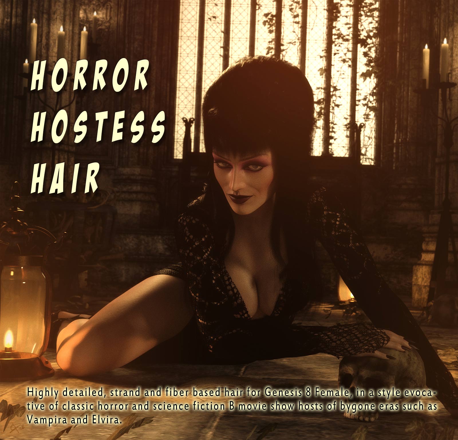 Horror Hostess Hair G8F_DAZ3D下载站