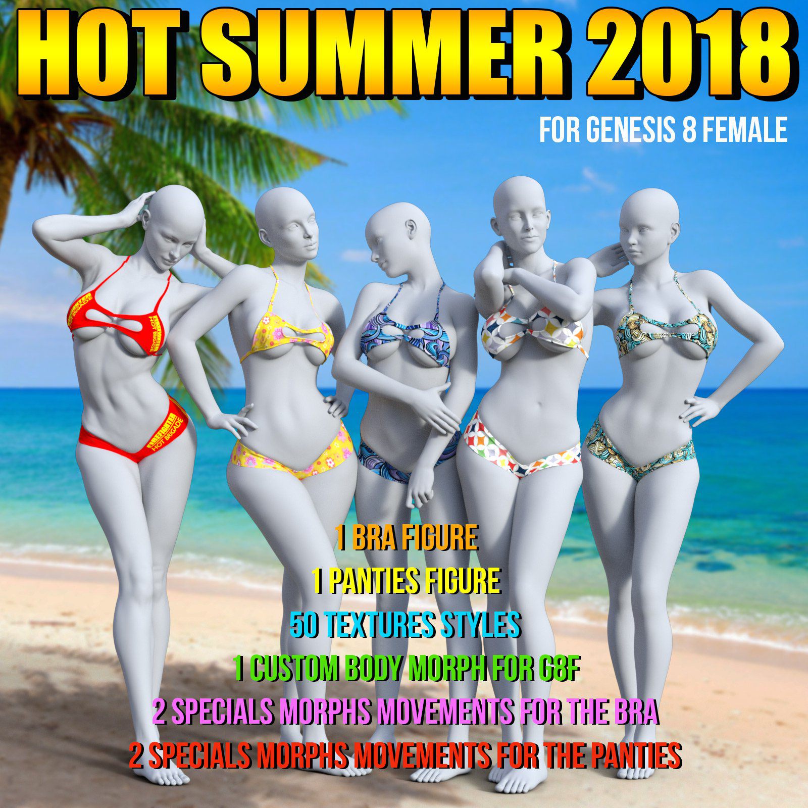 Hot Summer 2018 for G8 Females_DAZ3D下载站