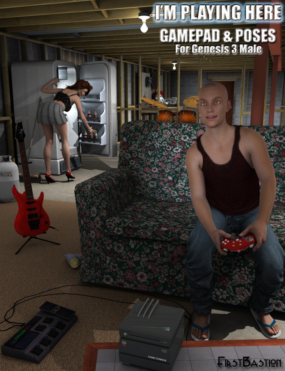I’m Playing Here – Gamepad and Poses for Genesis 3 Male_DAZ3DDL