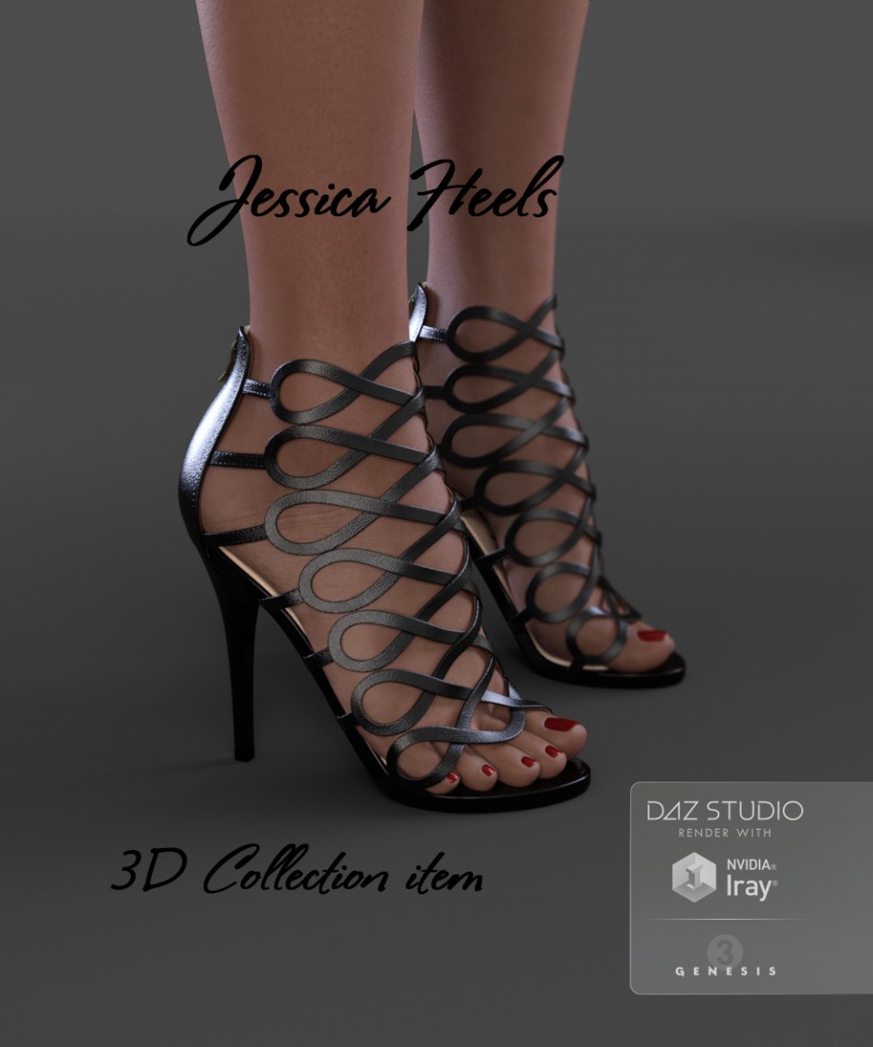 Jessica Heels for Genesis 3 Female(s)_DAZ3D下载站