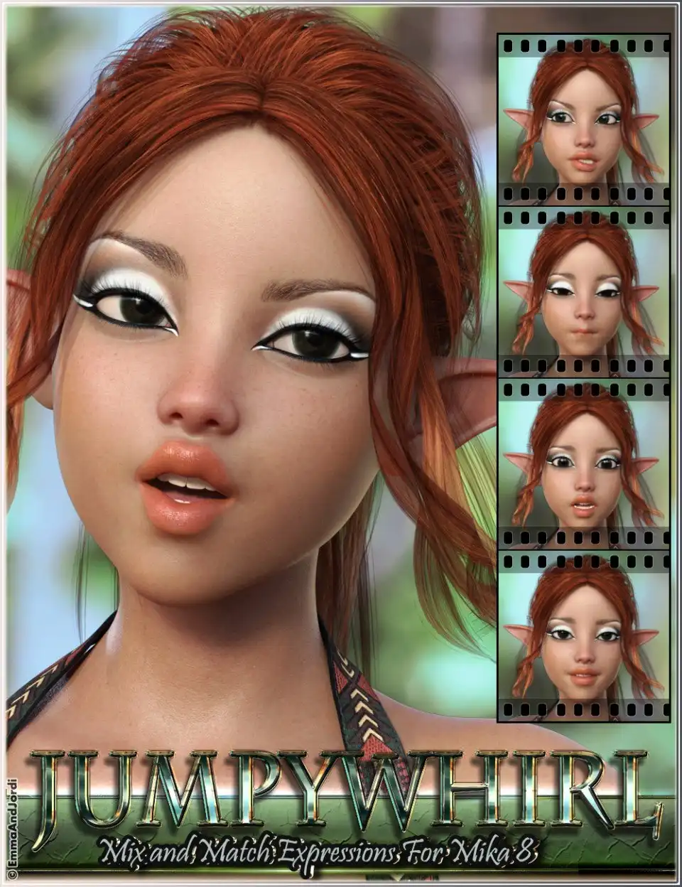 Jumpywhirl Mix and Match Expressions for Mika 8 And Genesis 8 Female(s)_DAZ3D下载站