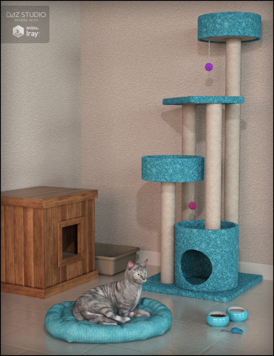 Kitty Treats Cat Props_DAZ3D下载站