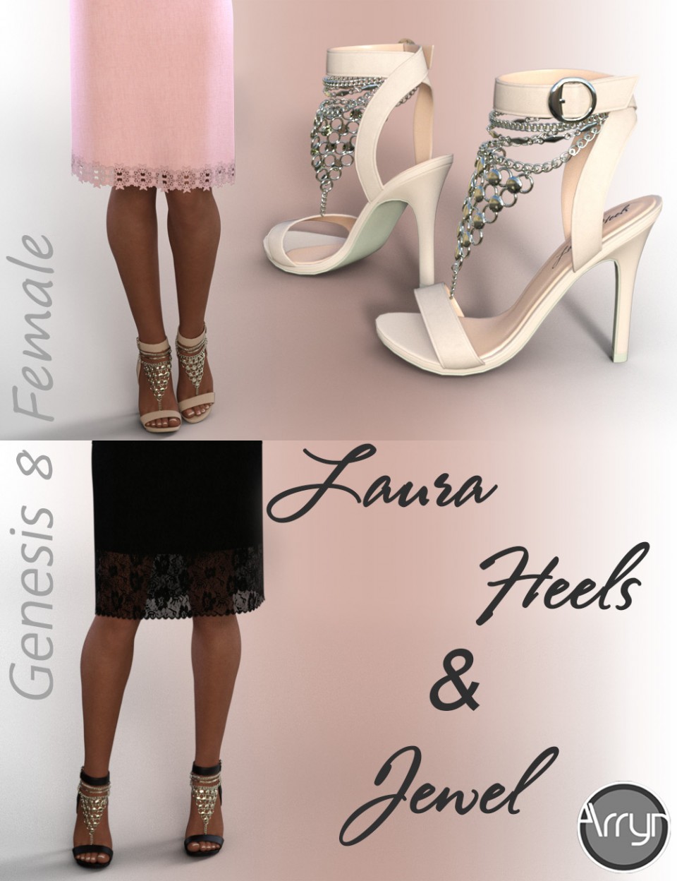 Laura Jewel Heels for Genesis 8 Female(s)_DAZ3D下载站