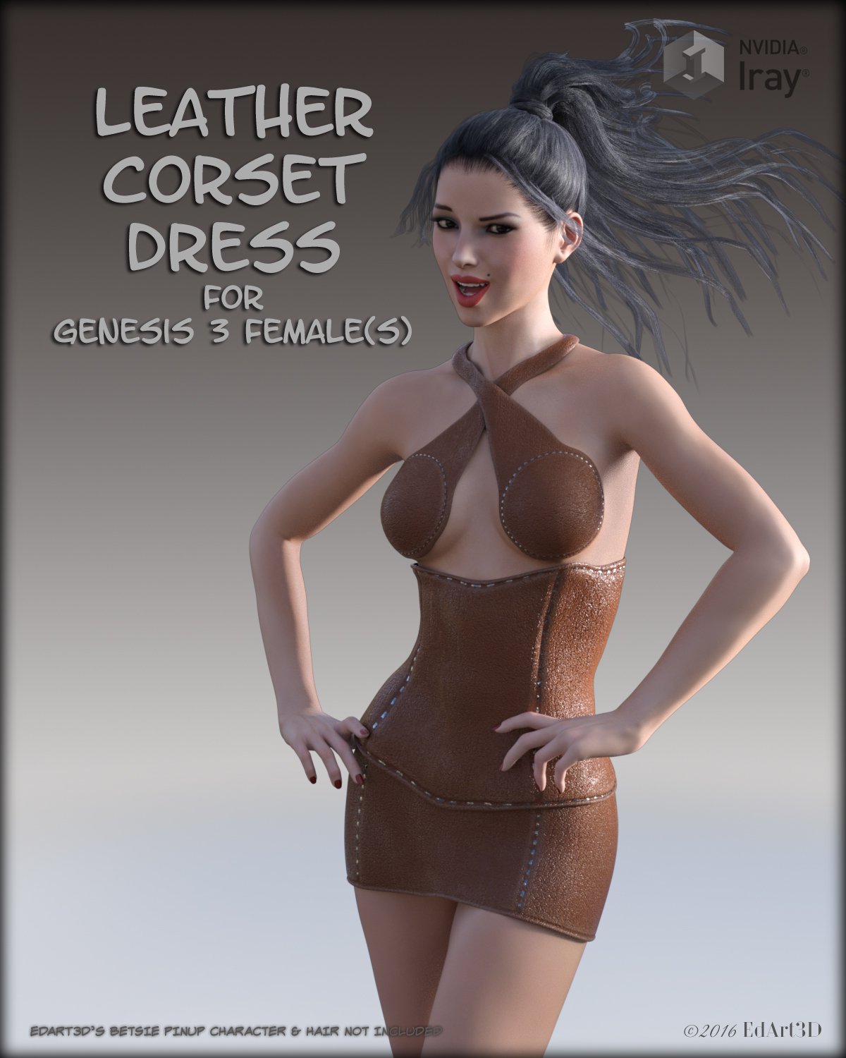Leather Corset Dress for G3F_DAZ3D下载站