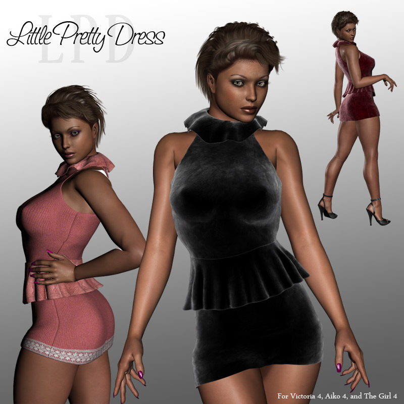 Little Pretty Dress for V4_DAZ3D下载站