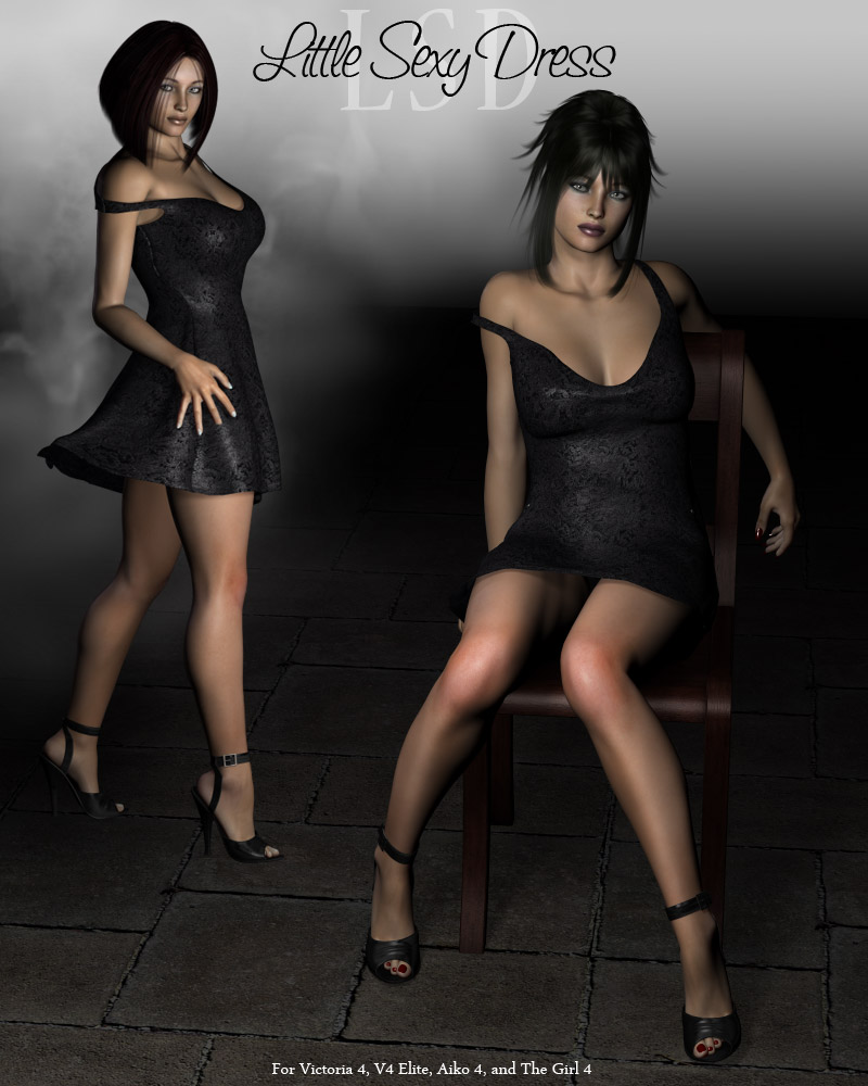 Little Sexy Dress for V4, A4, G4_DAZ3D下载站