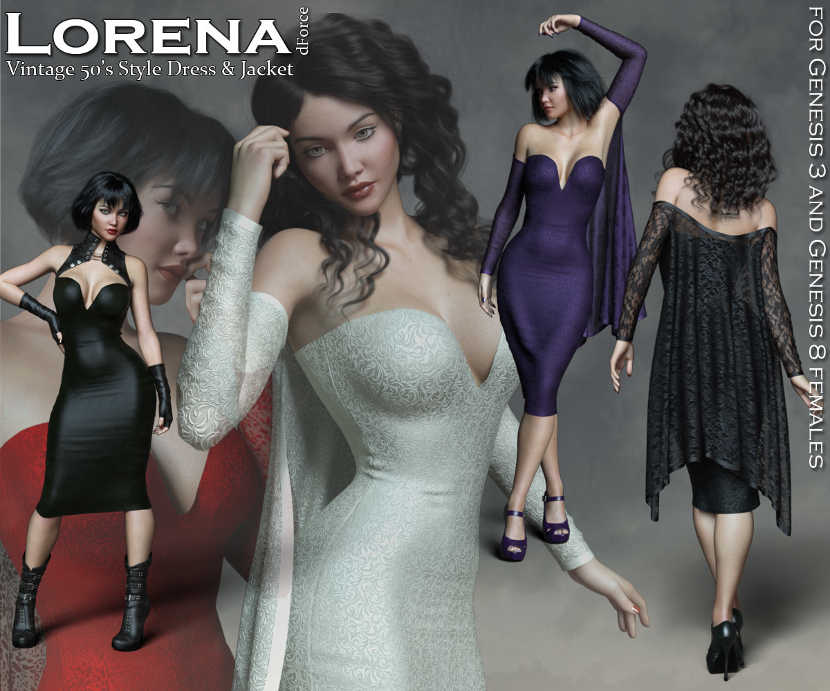 Lorena dForce Dress and Jacket G3F G8F_DAZ3DDL