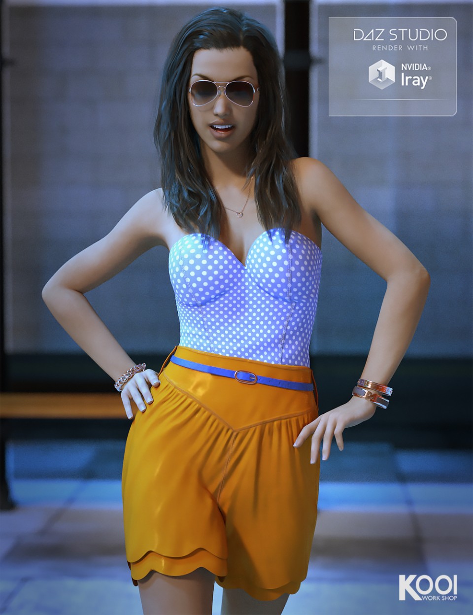 Lovely Summer Outfit and Jewelry for Genesis 3 Female(s)_DAZ3DDL