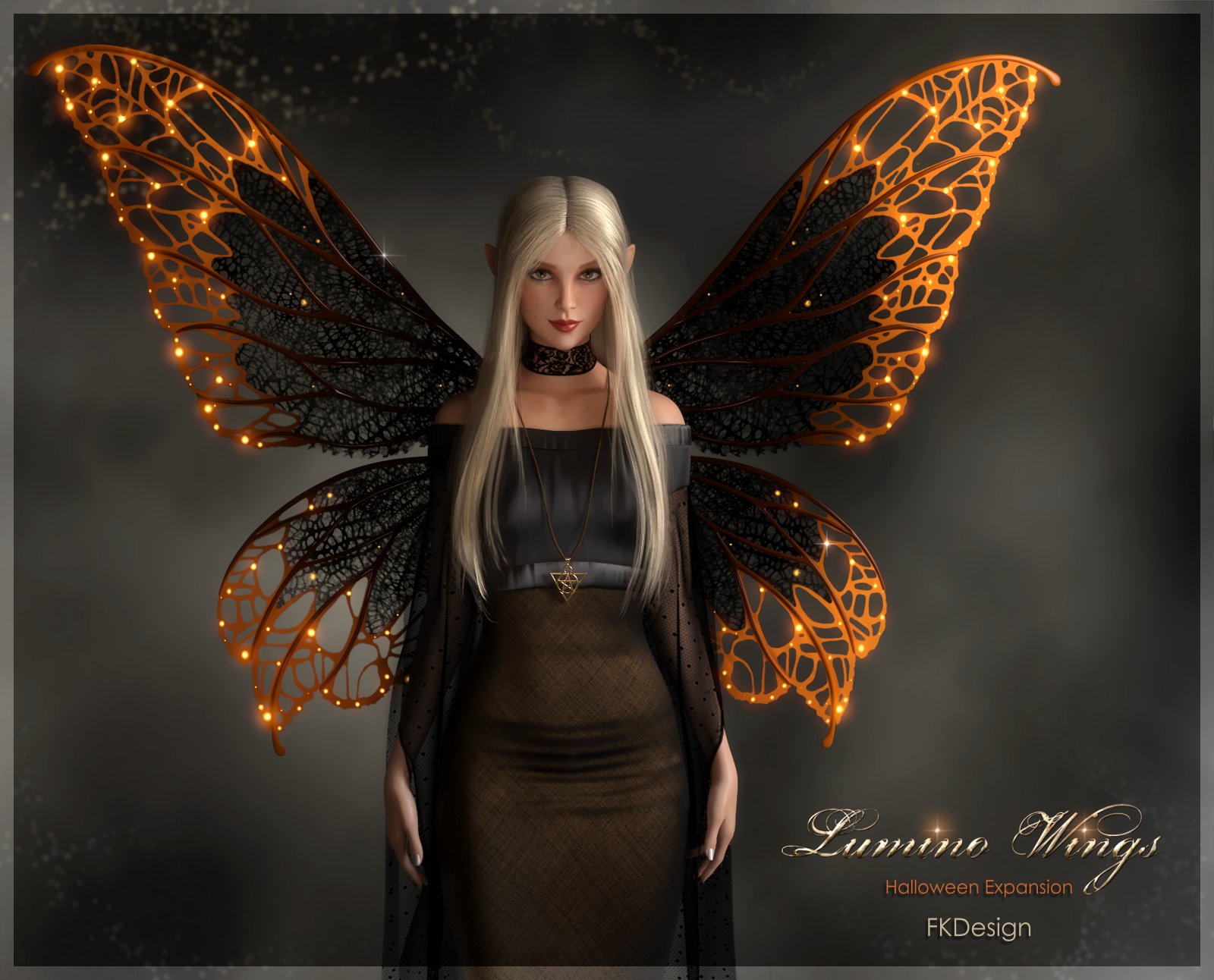 Lumino Wings – Expansion Halloween_DAZ3D下载站