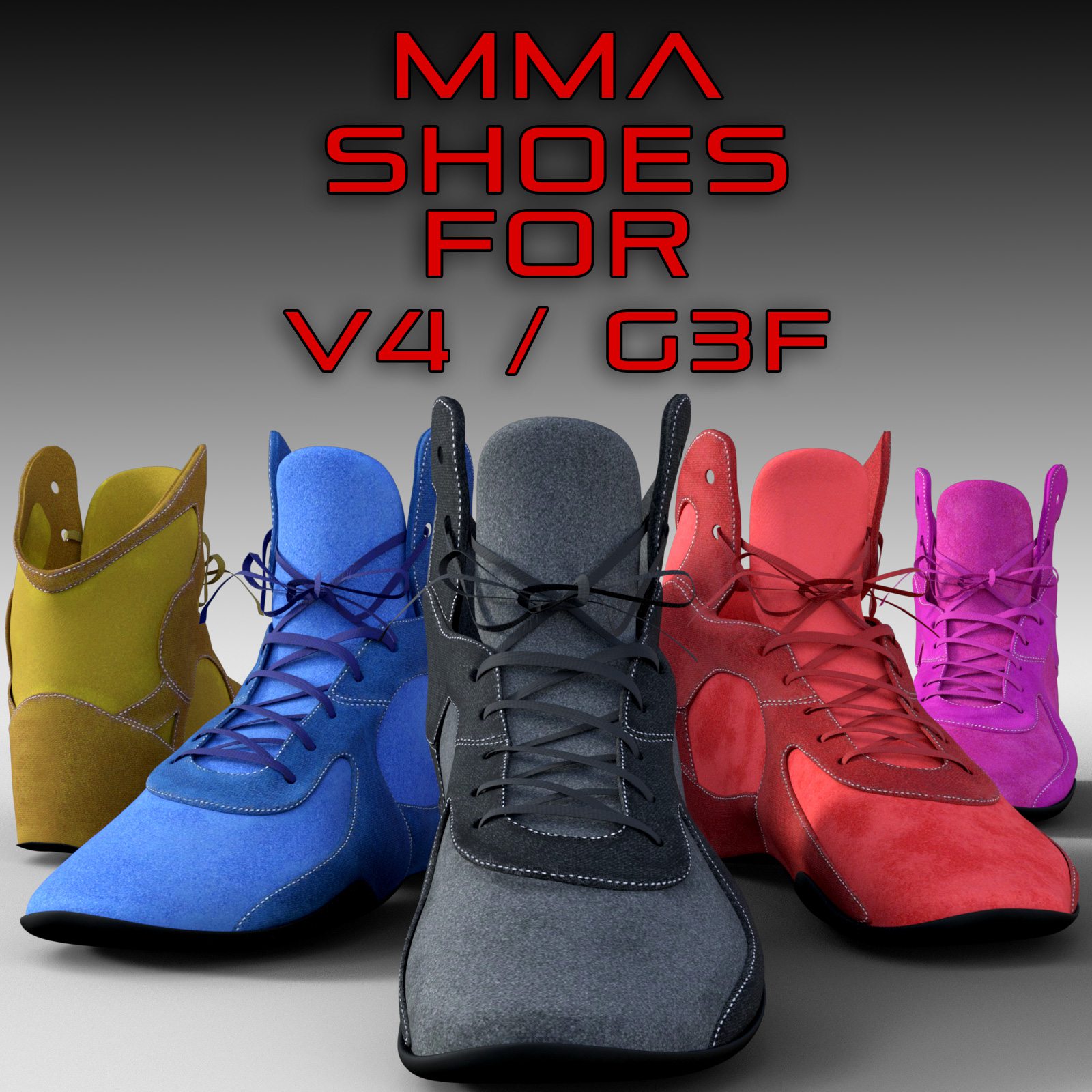 MMA Shoes for Genesis 3 Females and Victoria 4_DAZ3D下载站