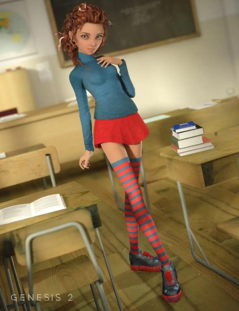 Manga Student for Genesis 2 Female(s)_DAZ3DDL