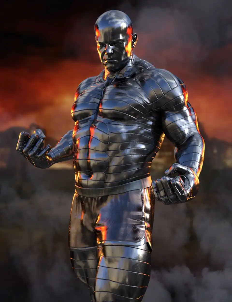 Massive Metal Skin Textures for Genesis 8 Male(s)_DAZ3D下载站