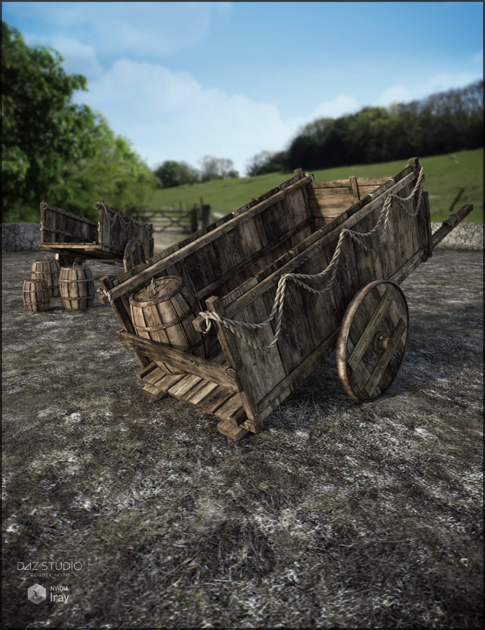 Medieval Cart_DAZ3D下载站