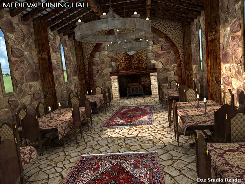 Medieval Dining Hall_DAZ3D下载站