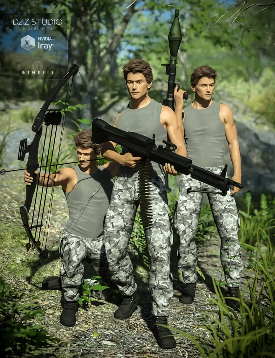 Mercenary Soul Poses for Genesis 3 Male(s)_DAZ3DDL