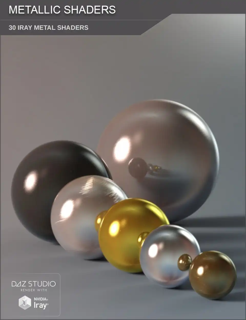 Metallic Shaders for Iray and Merchant Resource_DAZ3D下载站