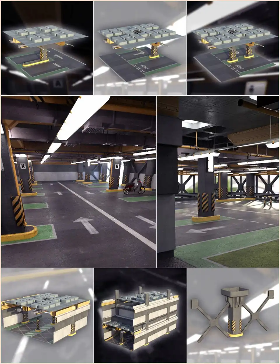 Multi Story Car Park & Construction Kit Bundle_DAZ3DDL