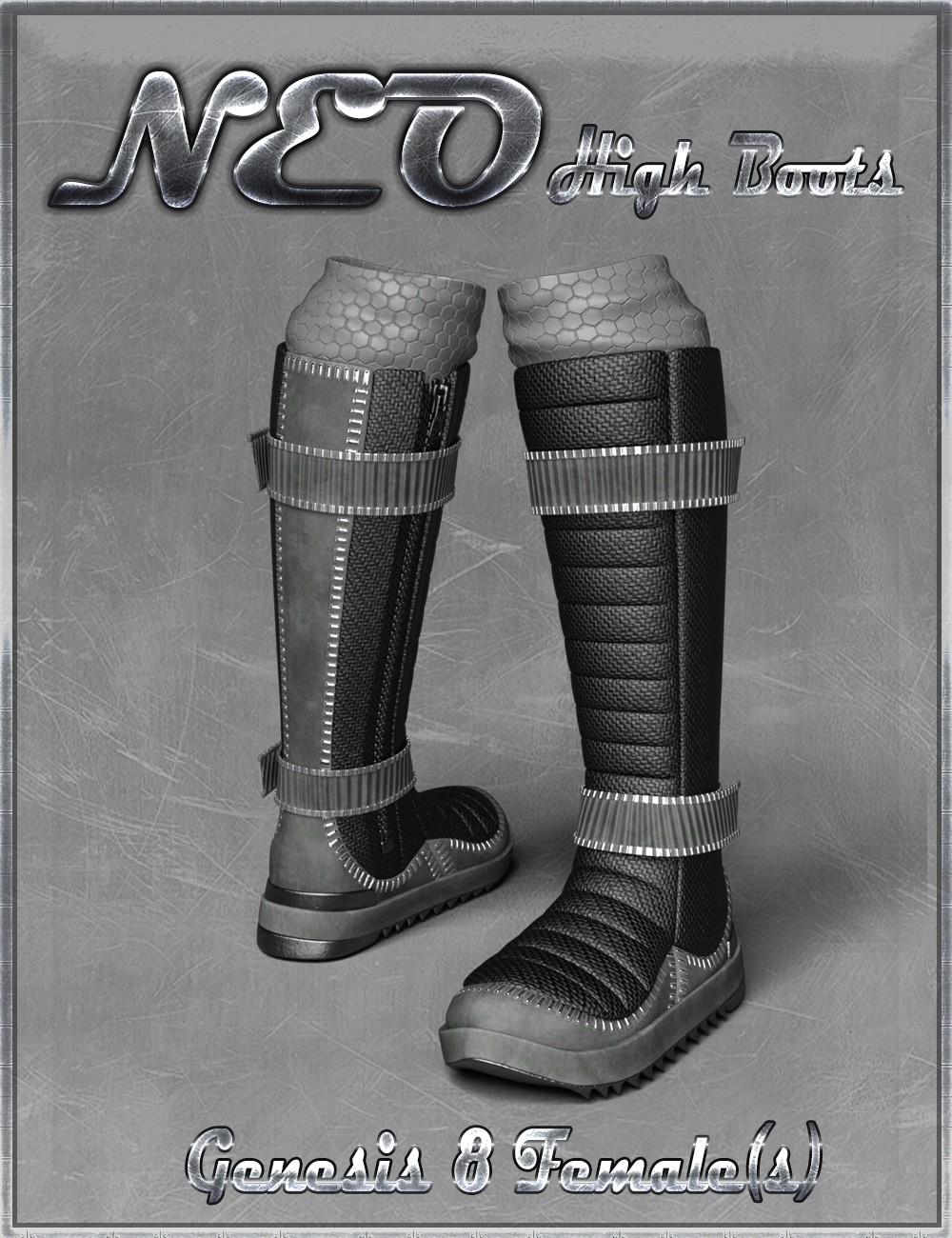 NEO High Boots and High Top Sneaker for Genesis 8 Female(s)_DAZ3D下载站