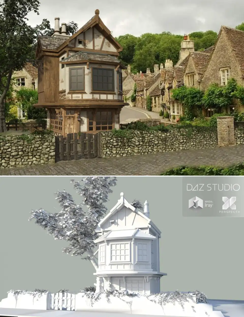 Olde Village House_DAZ3D下载站