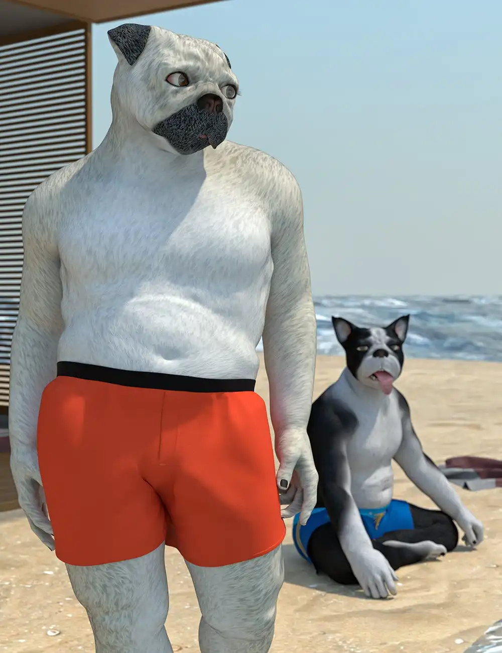 Oso Furries: Pugman for Genesis 8 Male_DAZ3D下载站