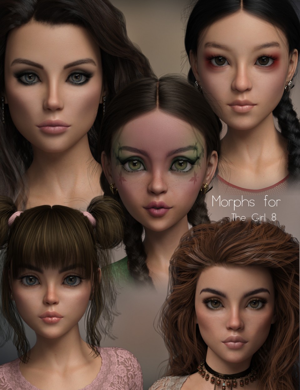 P3D The Girl 8 Enhanced Morphs Pack_DAZ3D下载站