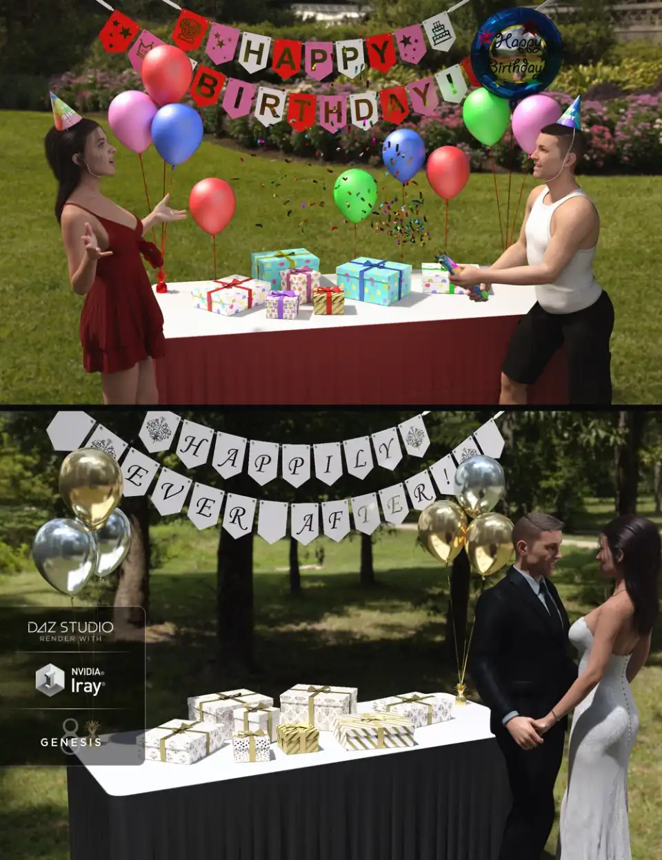 Party Decoration Elements_DAZ3D下载站