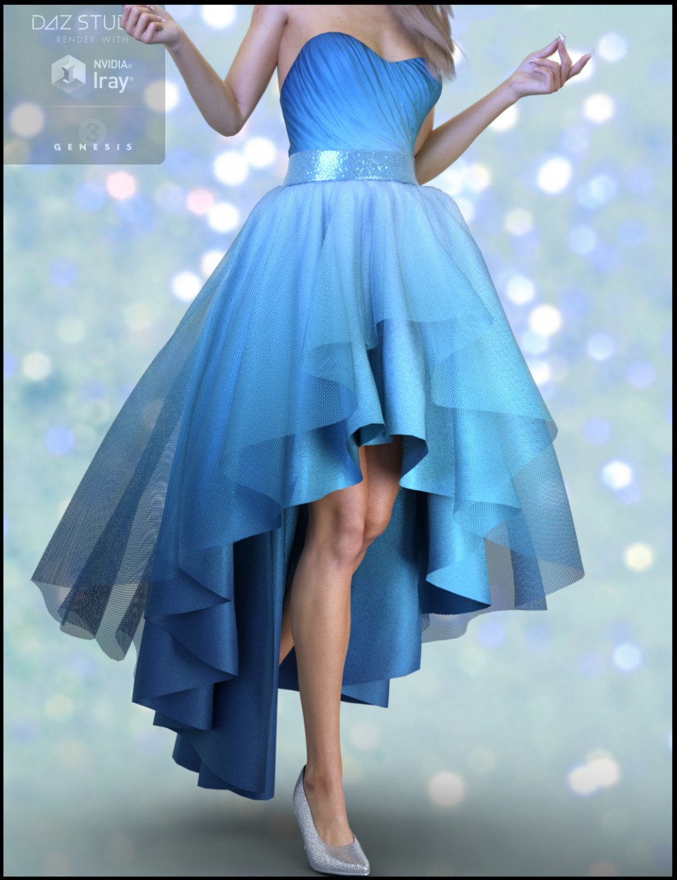 Party Gown Outfit for Genesis 3 Female(s)_DAZ3DDL