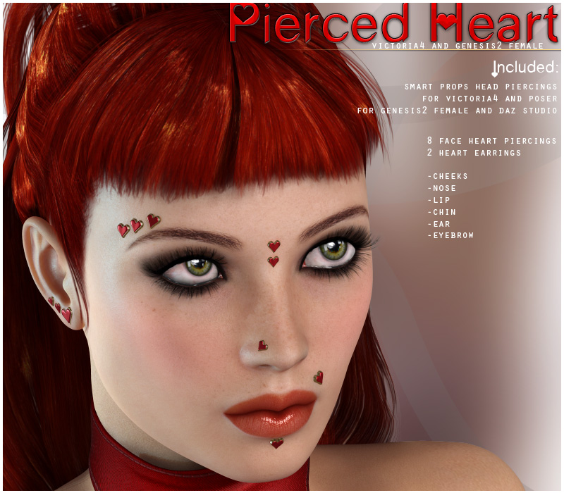 Pierced Heart V4/G2F_DAZ3D下载站