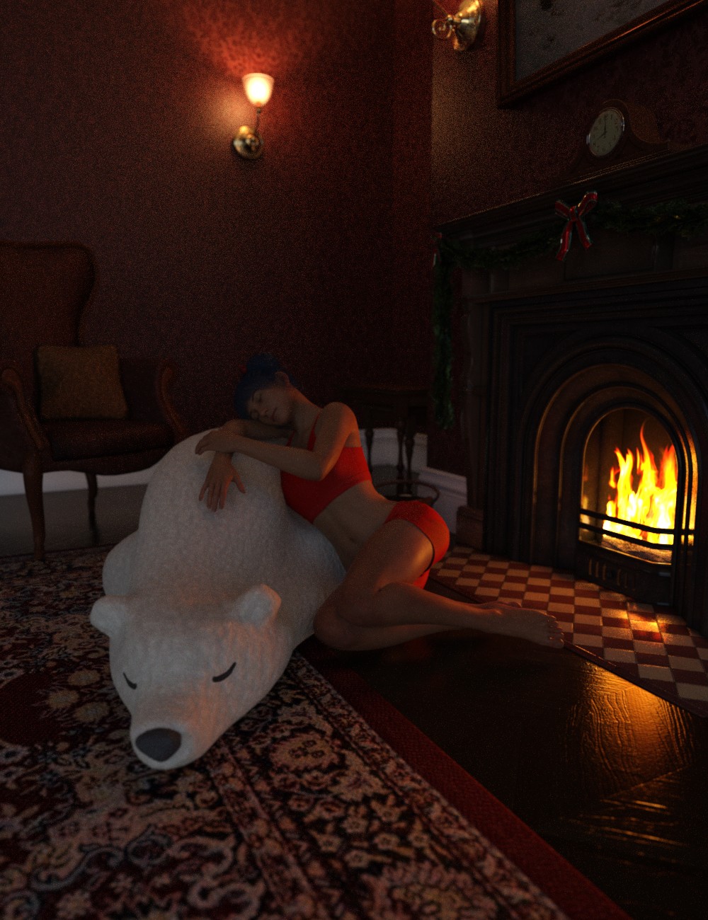 Polar Bear dForce Pillow_DAZ3D下载站