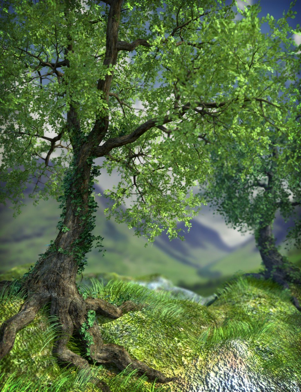 Poseable Trees with Ivy_DAZ3D下载站