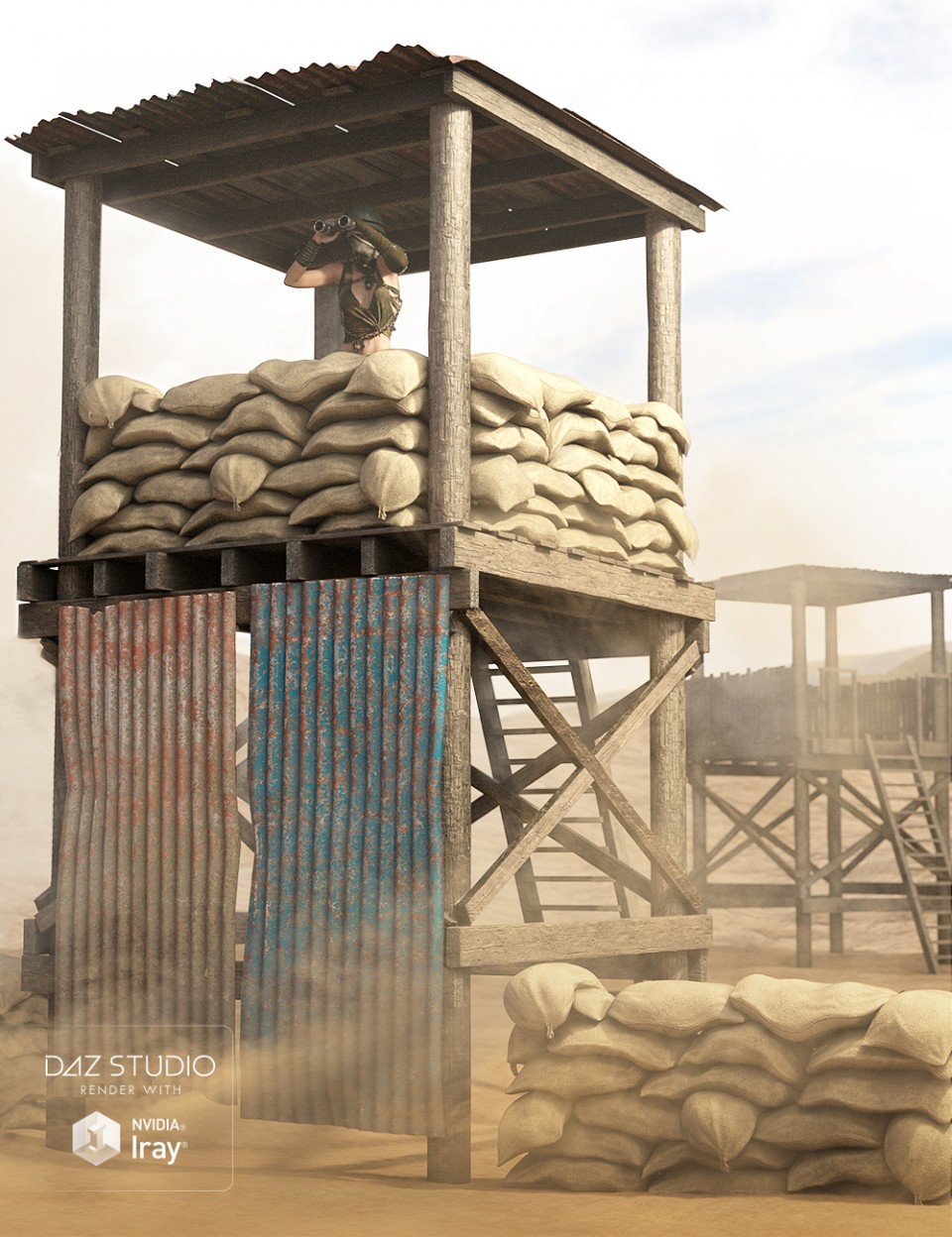 Post-apocalyptic Guard Tower_DAZ3D下载站