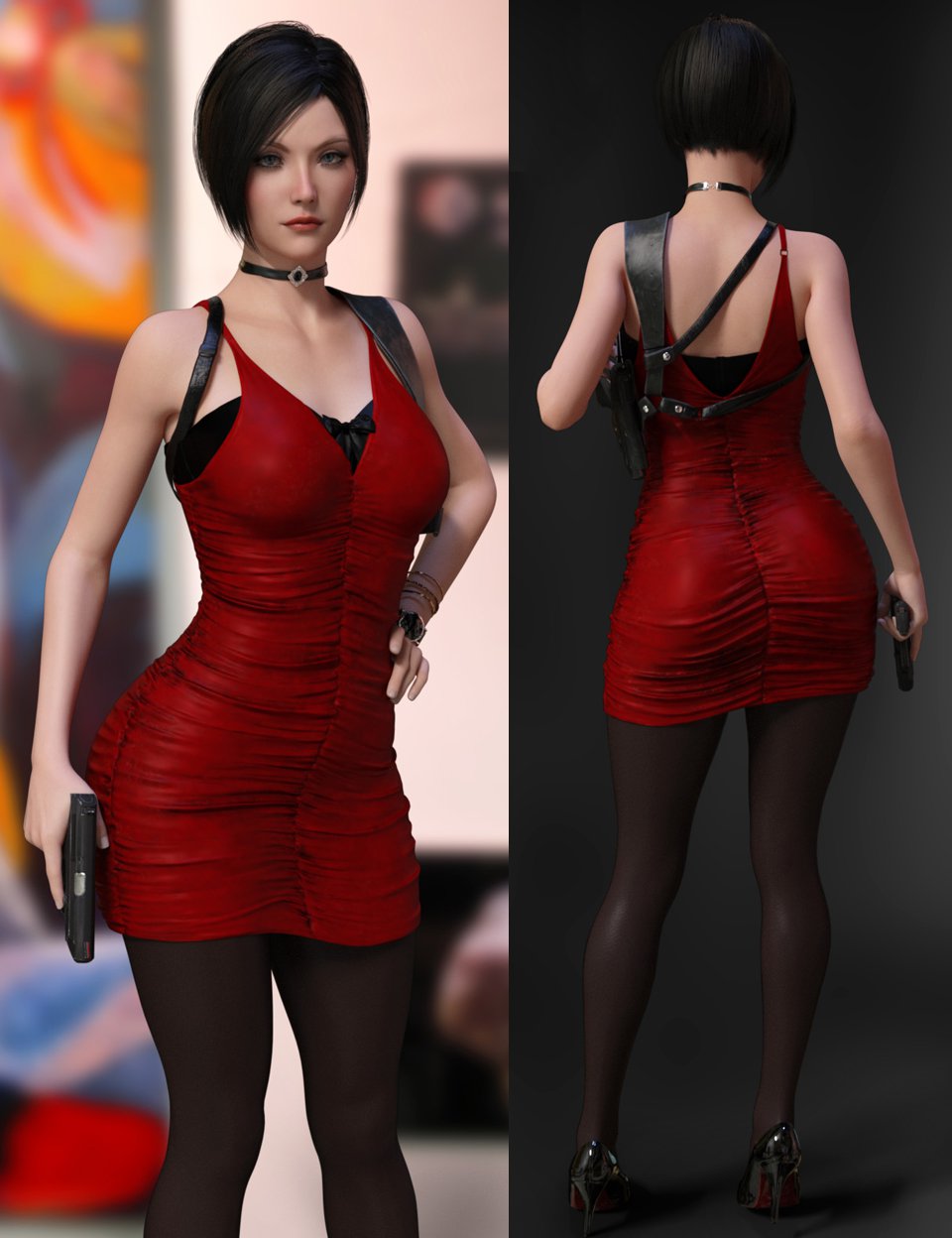 RE2 Ada Wong Outfit for G3F_DAZ3D下载站