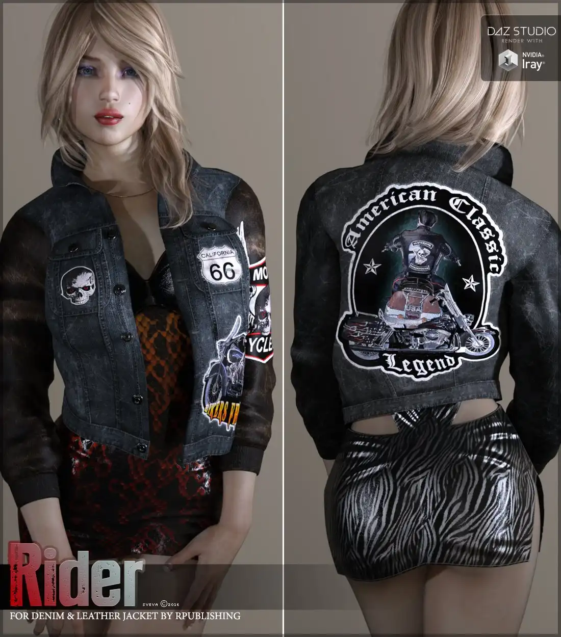 Rider for Denim and Leather Jacket_DAZ3DDL