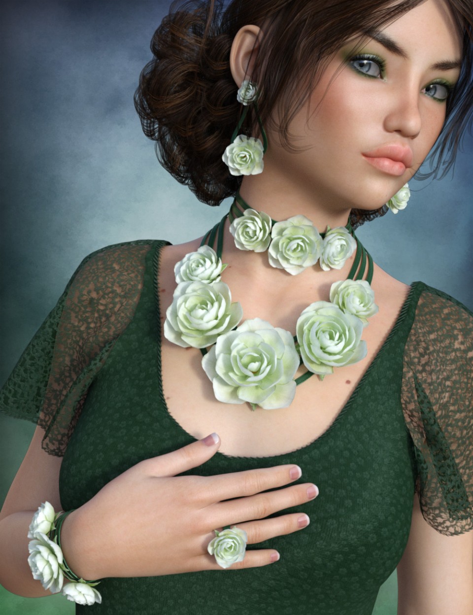 Rose Jewelry for Genesis 3 Female(s)_DAZ3D下载站